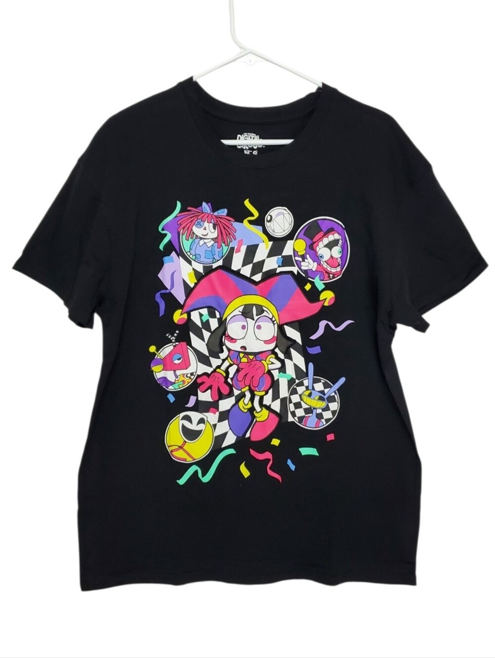 2670 * The Amazing Digital Circus Character Tee Graphic Tee Black Size L NWT